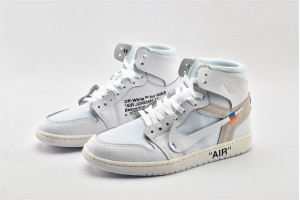 Air Jordan 1 Retro High Off White AQ0818 100 Womens And Mens Shoes  